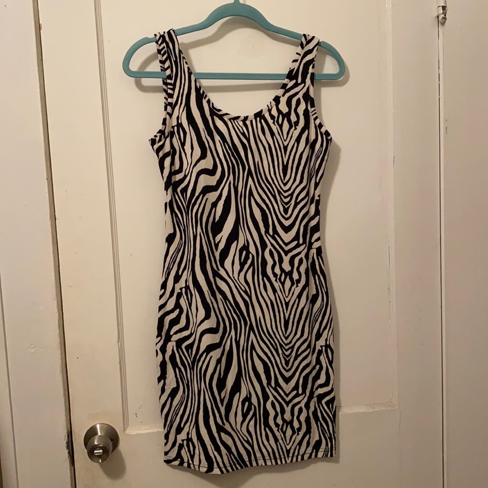 Zebra print bodycon dress